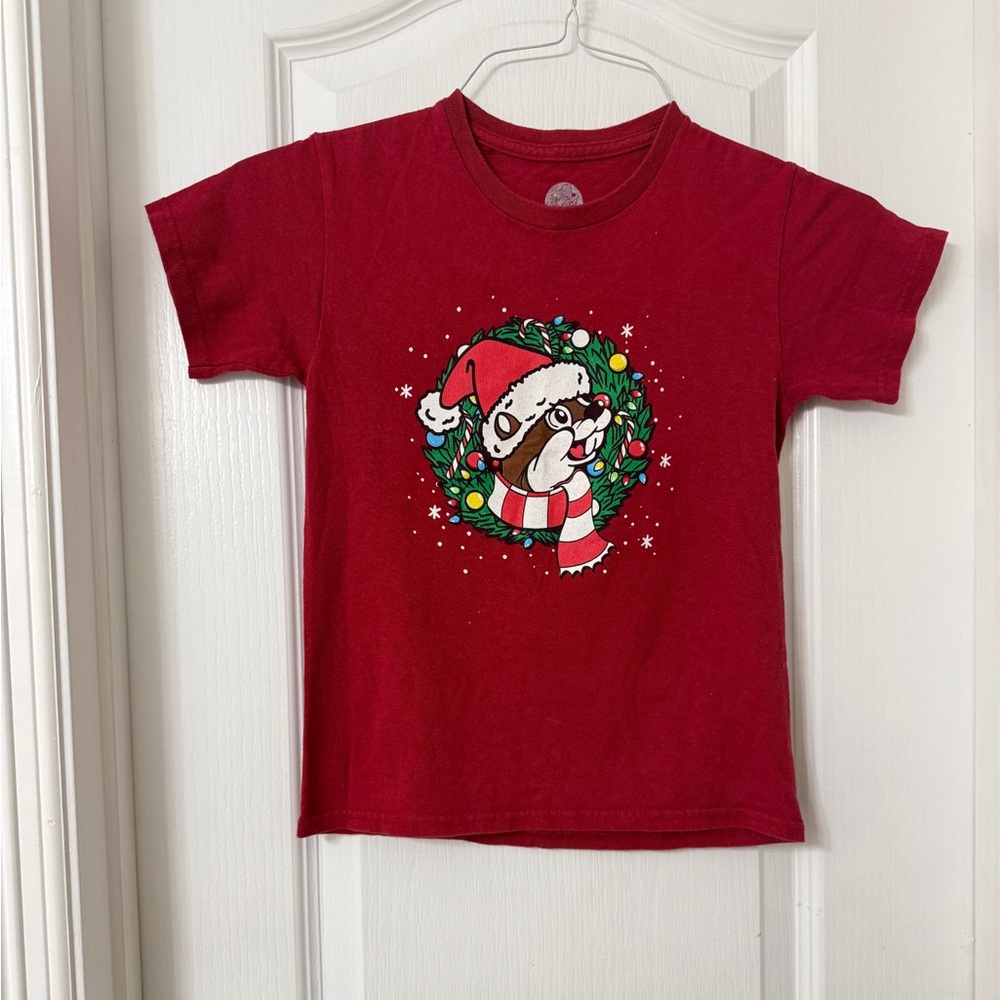 BUC-EES Christmas Short Sleeve T Shirt "Never Calm Always Bright" Size YS